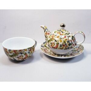 Fine Porcelain China Teapot Tea Set Floral 3 Piece Set